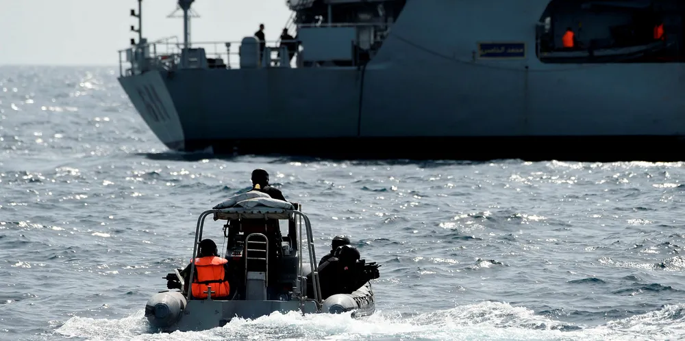 Nigerian special forces sail to intercept pirates during a joint exercise between Nigerian and Moroccan naval personnel in March 2019.