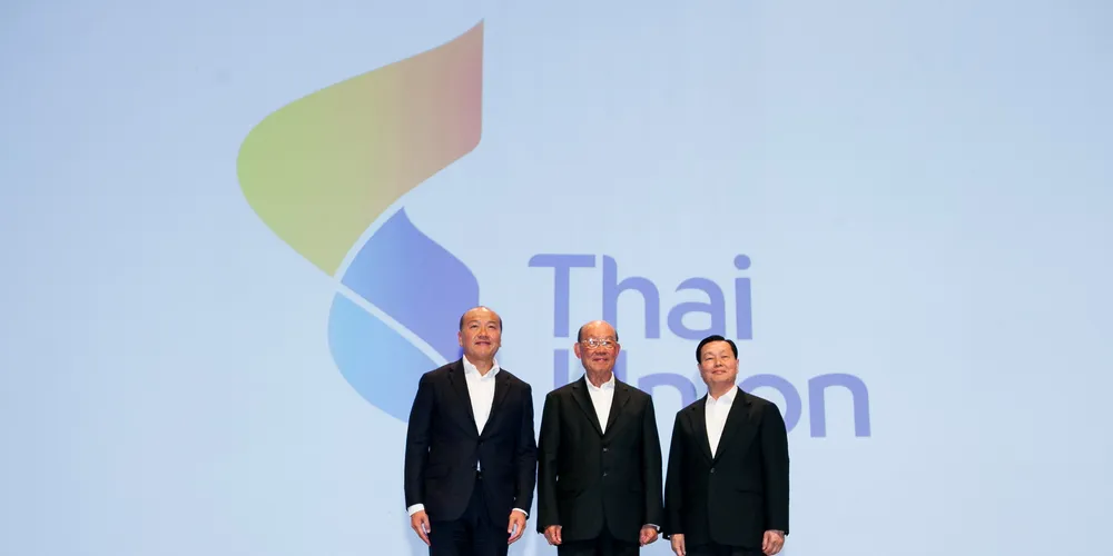 From left to right: Thiraphong Chansiri, president and CEO, Kraisorn Chansiri, founder and chairman, and Cheng Niruttinanon, founder and executive chairman of Thai Union. Photo: Thai Union