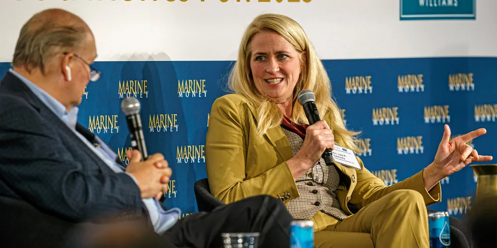 International Seaways chief executive Lois Zabrocky is interviewed by Robert Bugbee of Scorpio Tankers at Marine Money’s New York Ship Finance Forum.