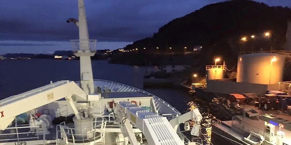 Florø-ringnotbåten "Fiskebas" i Ålesund klar for et nytt år mandag denne uka. Foto: Privat