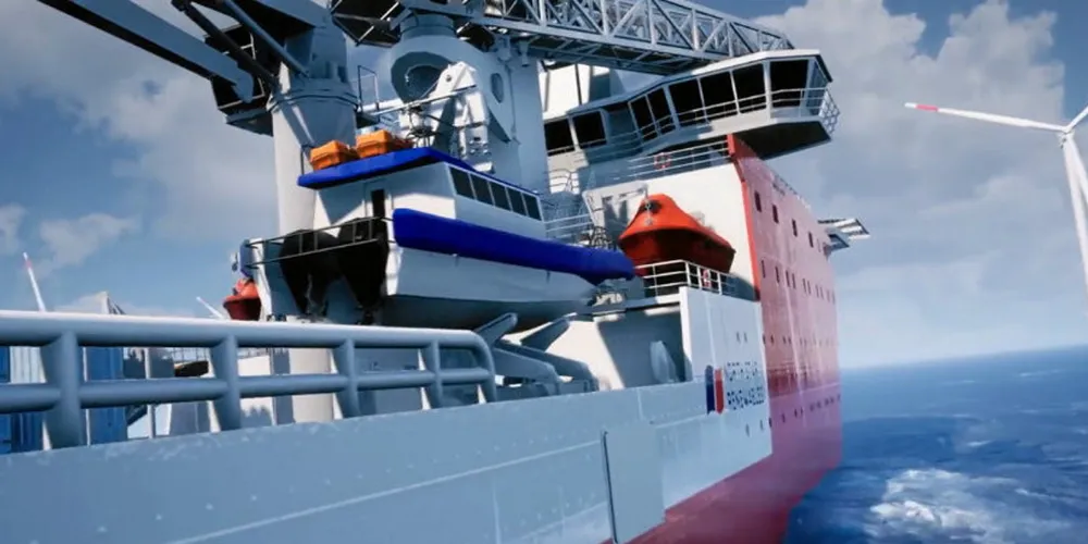 An illustration of North Star's new wind farm service operation vessels, which are being built in Vietnam by Vard.
