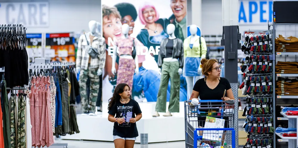 Shoppers browse a Walmart Superstore in Secaucus, New Jersey.