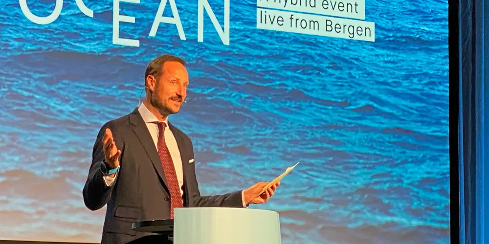 Kronprins Haakon åpnet havkonferansen "The Ocean" i Grieghallen i Bergen.