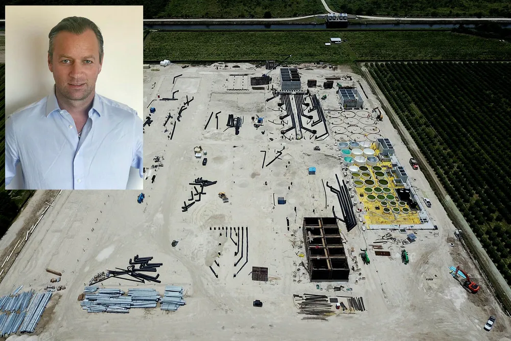 Blant vidstrakte åkere i Homestead i Florida skal Johan Andreassen og Atlantic Sapphire bygge verdens største landbasert oppdrettsanlegg. Foto: Foto: Privat