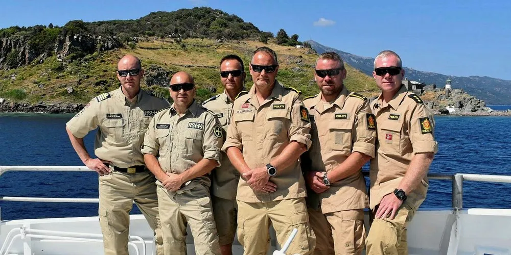 Denne gjengen utgjorde mannskapet på RS «Peter Henry von Koss» som denne uken avslutter sitt oppdrag i Middelhavet. T.v. skipper Lars Solvik. Nummer tre f.h. Styrkeleder Ronny Samuelsen.Foto: Redningsselskapet