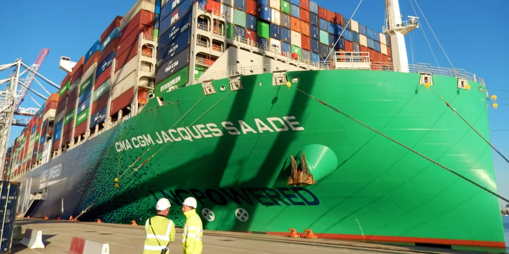 CMA CGM accounted for around one-third of container ship newbuilding orders this year. Pictured, the 23,000-teu CMA CGM Jacques Saade (built 2020) in the UK port of Southampton.
