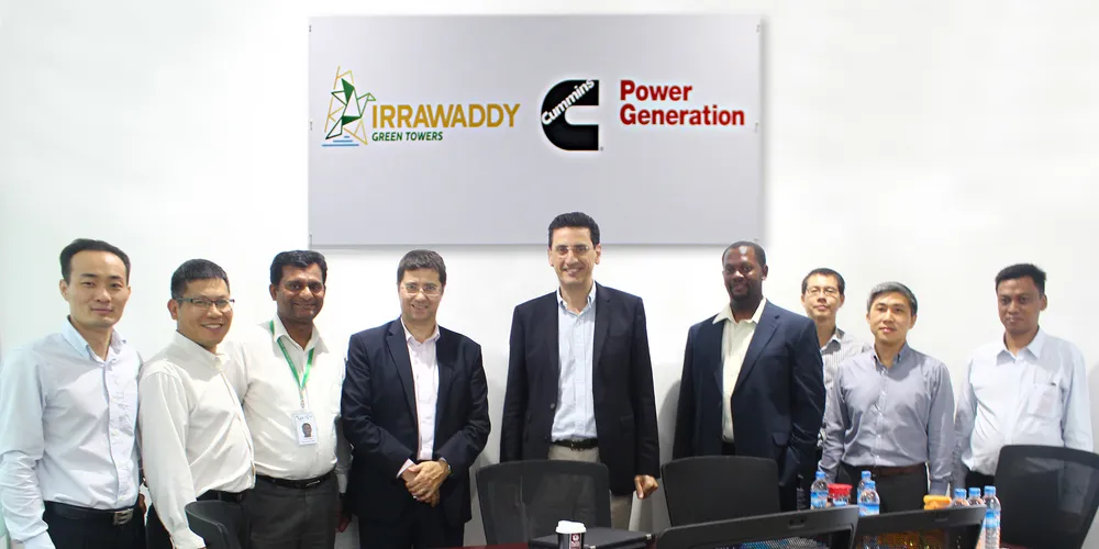 Irawaddy Green Towers and Cummins Power Generation at contract signing ceremony in Yangon.