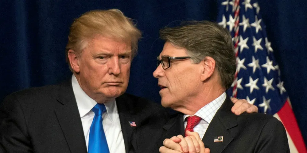 President Donald Trump (left) with Energy Secretary Rick Perry.
