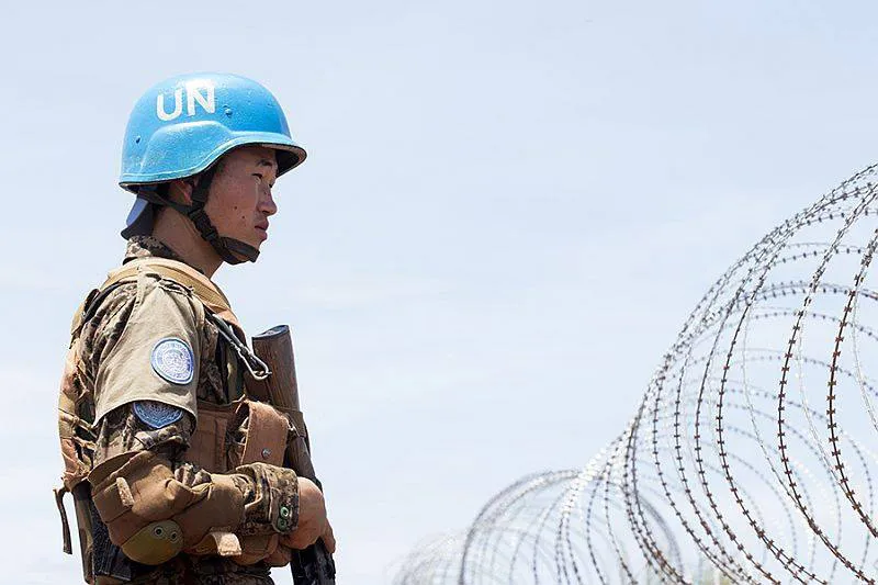 Heavy fighting: UN peacekeeper with the UN Mission in South Sudan