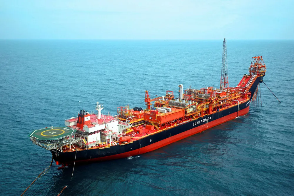 Busy on location: the Armada TGT 1 FPSO working at the Te Giac Trang oilfield off Vietnam