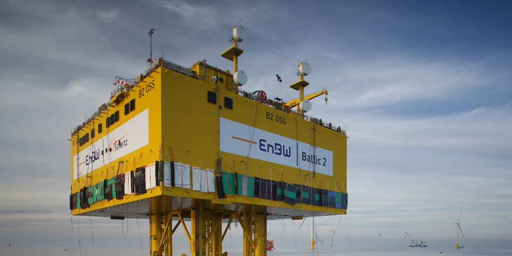 Baltic 2 wind platform in place