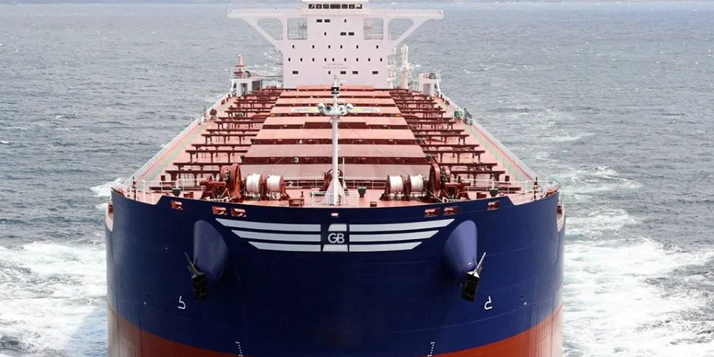 Spot rates for capesize bulkers, such as this one owned by GoodBulk, are expected to fall even further.