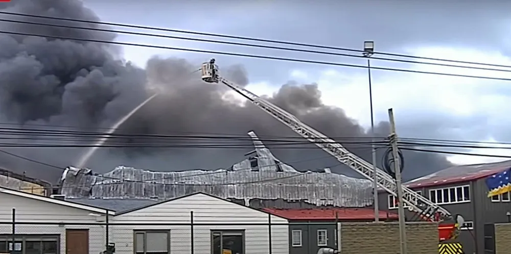 The blaze started mid-morning on Sunday.