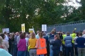 Arson attack: Home of worker employed at Belcoo prospect, above, attacked with petrol bombs