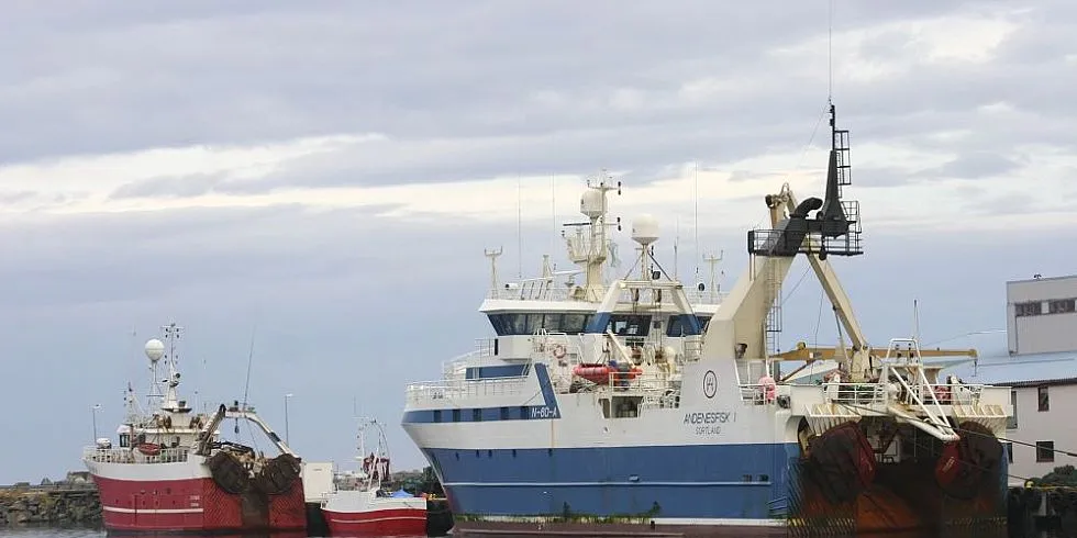 Andenesfisk I og Lysnes i Andenes havn. Arkivfoto