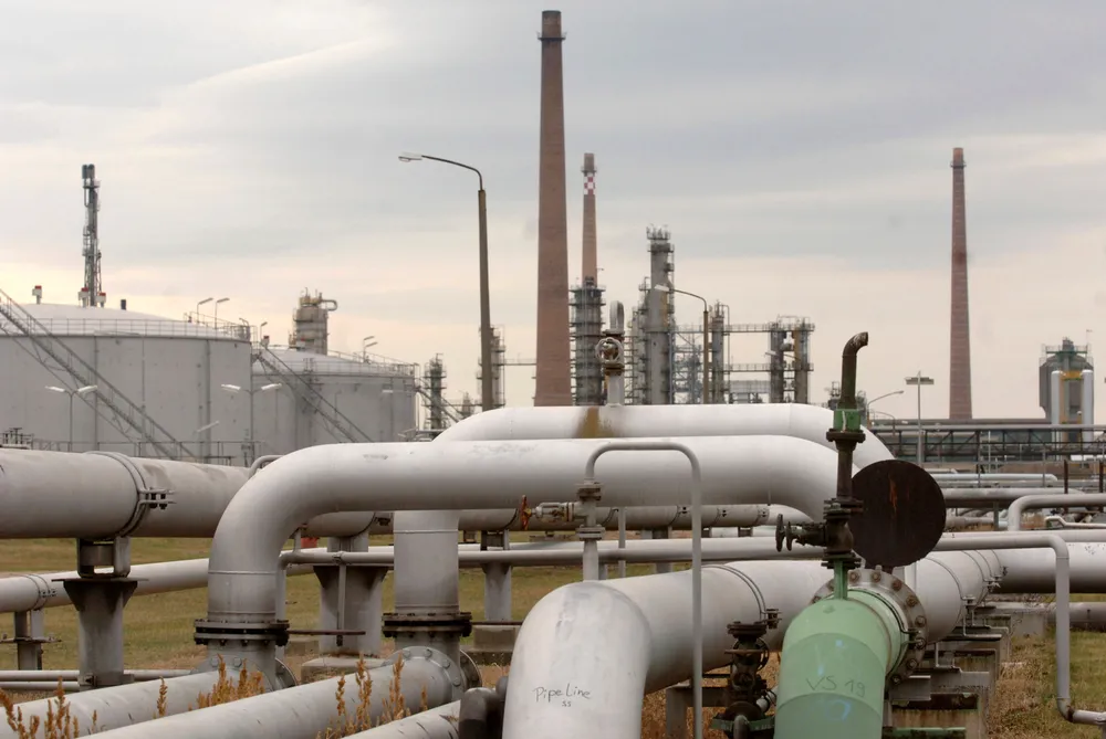 Going with the flow: a pumping station at the end of the Druzhba oil pipeline in the east German refinery in Schwedt.