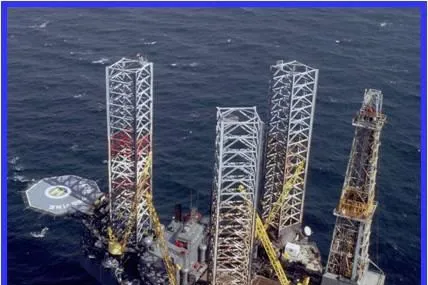 Rowan Cecil Provine: Apache is moving the jack-up rig (above) to the site of a suspected leaking gas well off Louisiana in case the drilling of a relief well is needed
