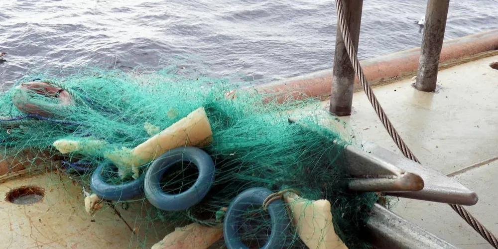 SPØKELSESFISKE: Opprensking av tapte garn på fiskefeltene. På tokt med Fiskeridirektoratet.