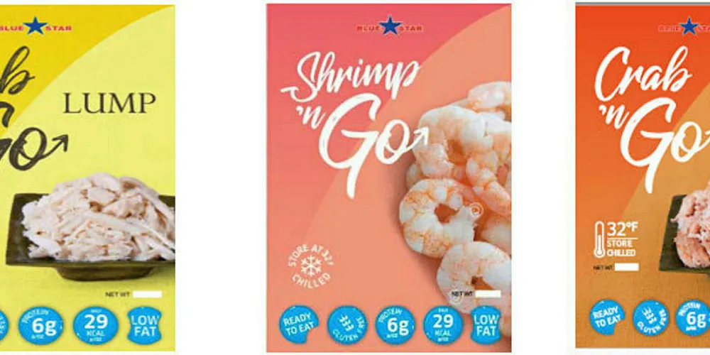 Shrimp Grab N Go. Blue Star.