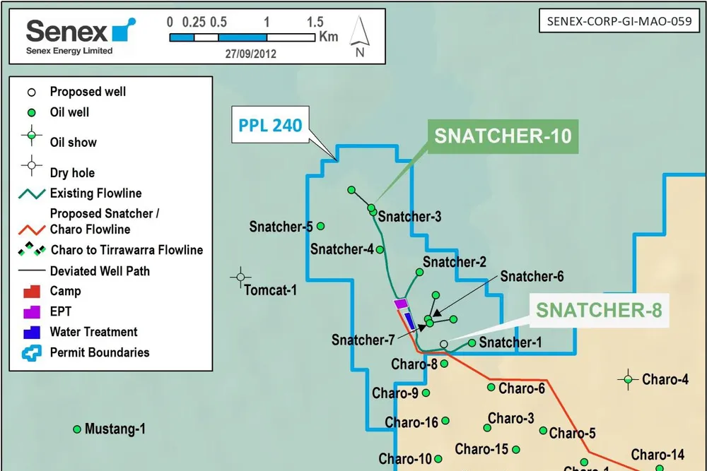 Snatcher oilfield: Senex has hit 14.1 metres of net oil pay at the Snatcher-8 well in South Australia's Cooper basin