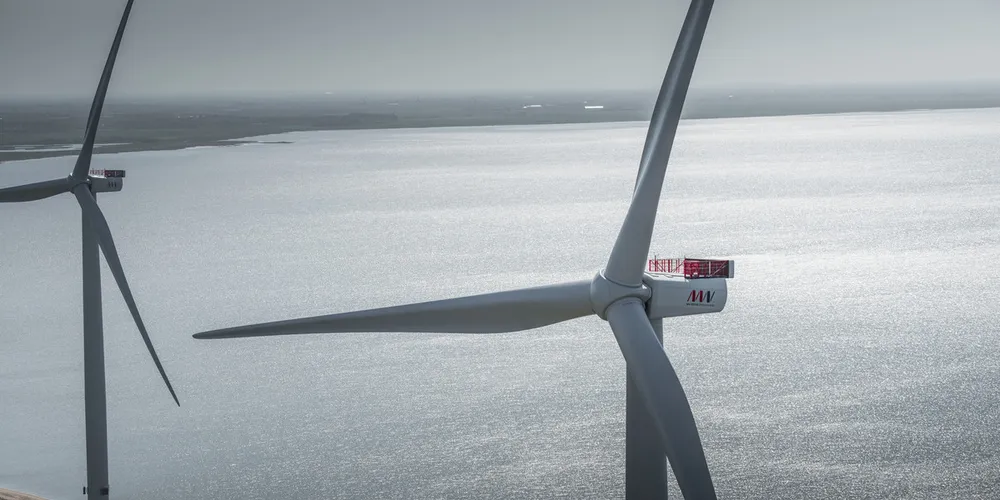 A pair of V164 turbines being trialled in Denmark