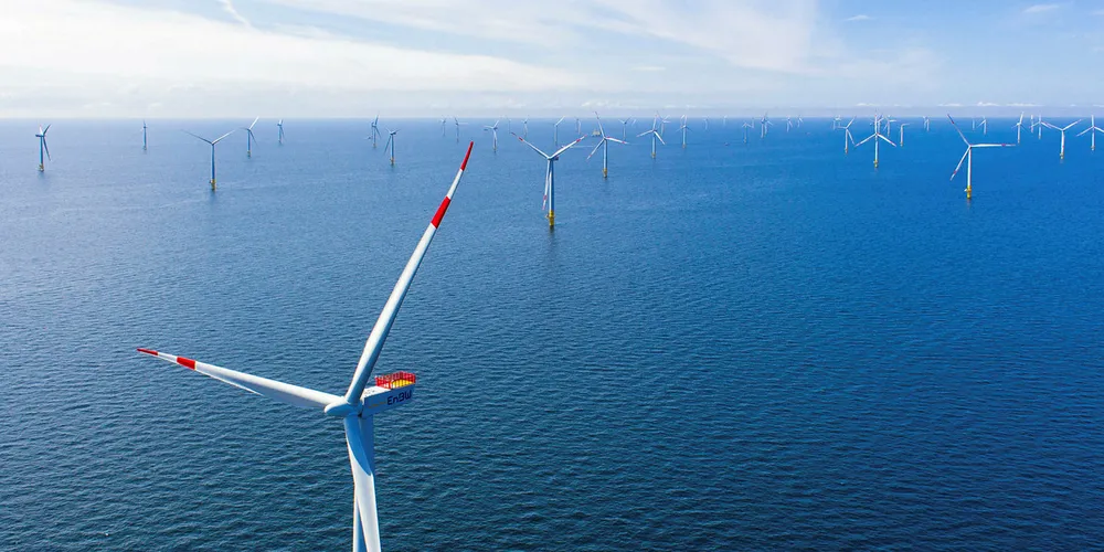 Offshore wind turbines off Germany.