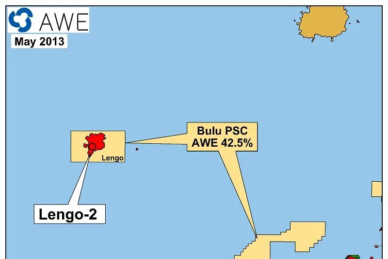 East Java Sea: the location of the Lengo-2 appraisal well in the Bulu PSC off Indonesia