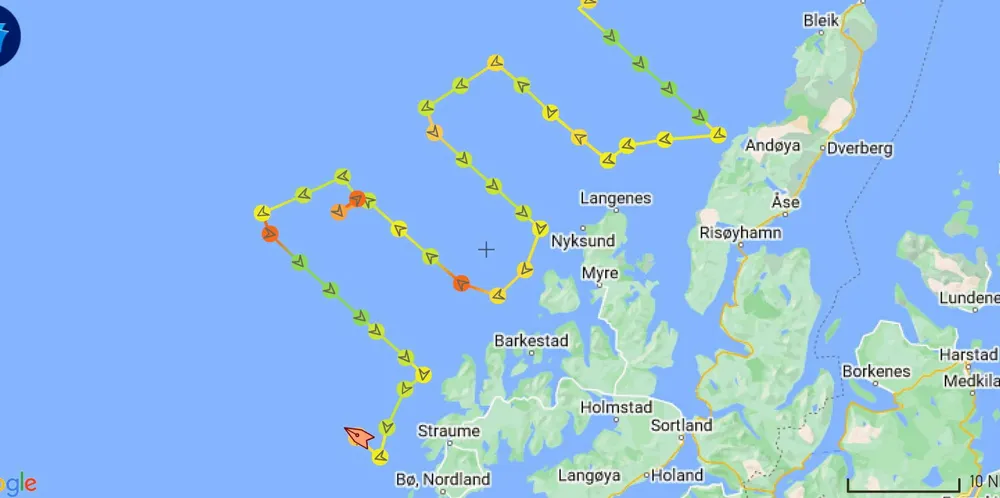 Slik har skreitoktet og «Johan Hjort» seilt de siste dagene, og det har vært lite skrei å se langs disse kursene.