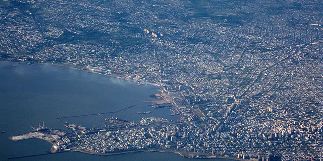 Uruguay's capital, Montevideo, from above.