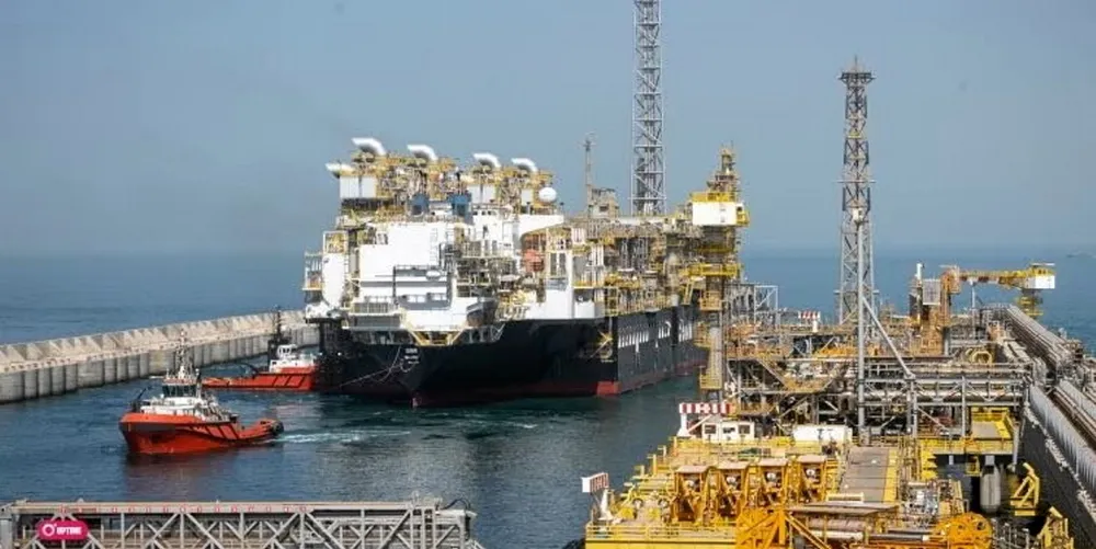 The FLNG unit Gimi has been moored against the breakwater at BP’s Greater Tortue Ahmeyim project on the Mauritania and Senegal maritime border.