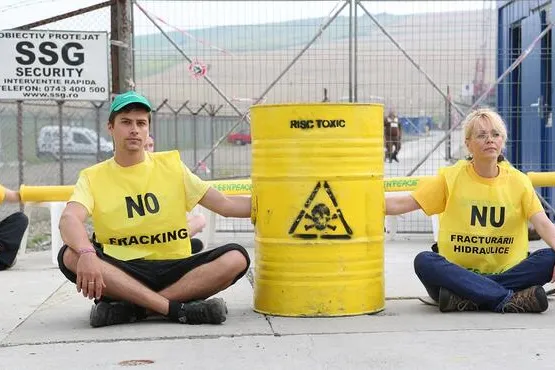 Direct action: Campaigners block Chevron drill site