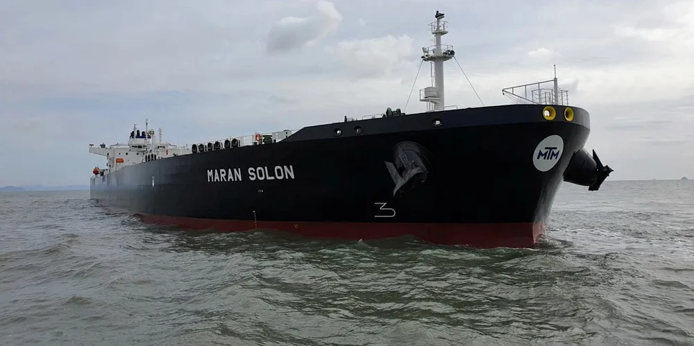 Suezmax tankers like Maran Tankers Management's 157,000-dwt tanker Maran Solon (built 2021) have seen rates jump in recent days.