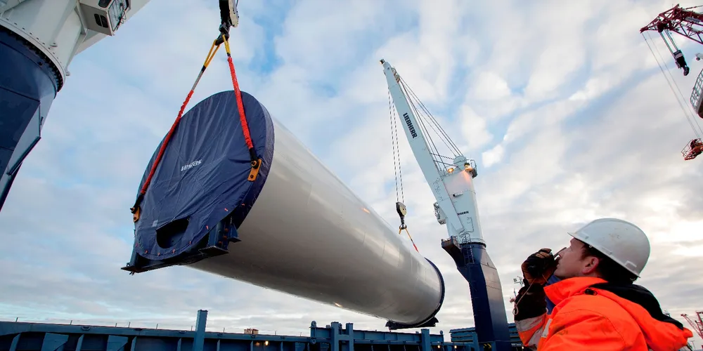 The Vestas tower in transit