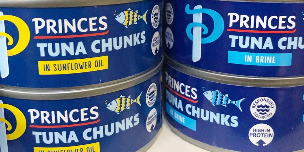 Cans of Princes canned tuna. The UK supplier is owned by Japanese giant Mitsubishi.