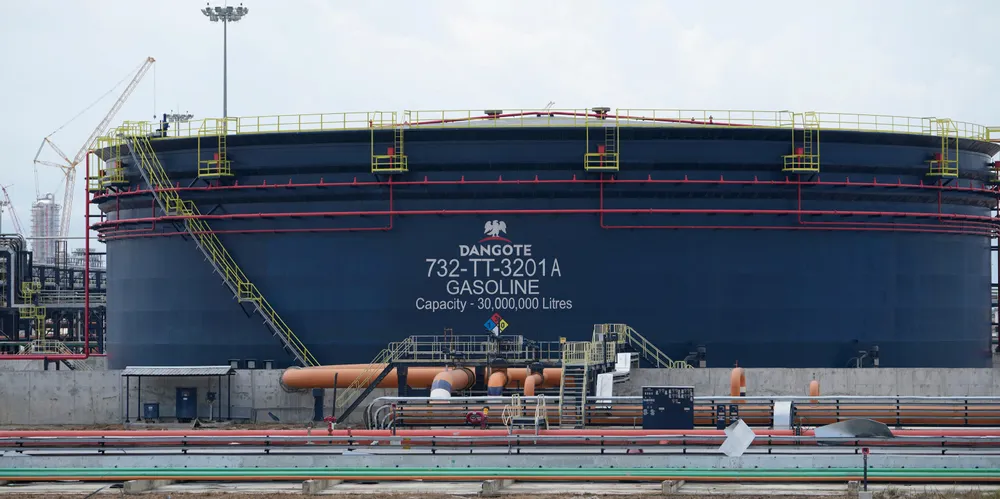 The Dangote refinery is taking its first overseas crude.