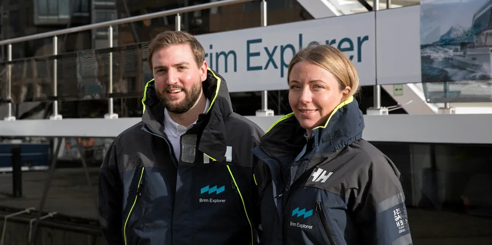 Espen Larsen-Hakkebo (left) and Agnes Arnadottir are the co-founders of Norwegian sustainable tourism company Brim Explorer.