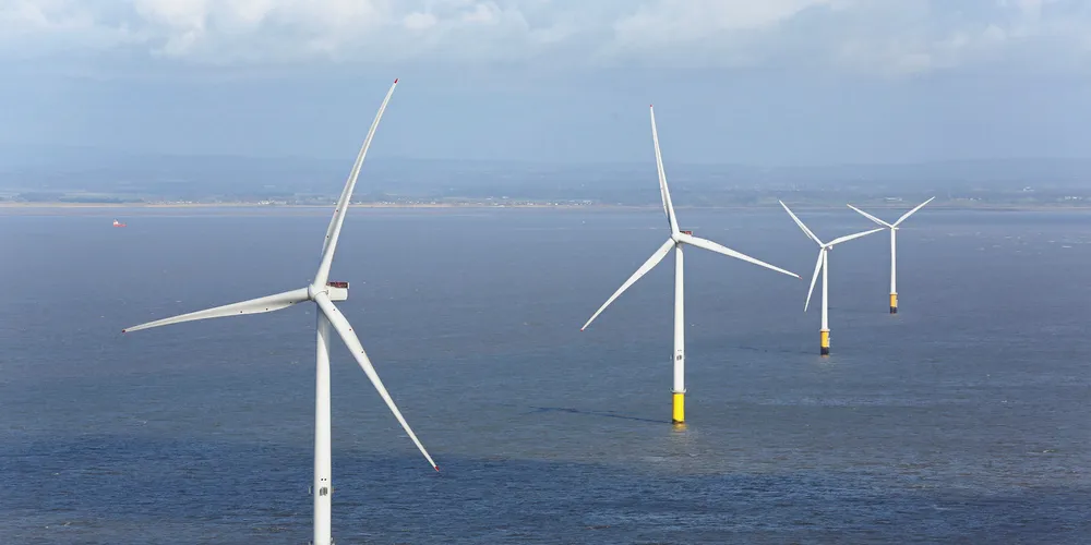 Burbo Bank Extension offshore wind farm. Pic: Dong