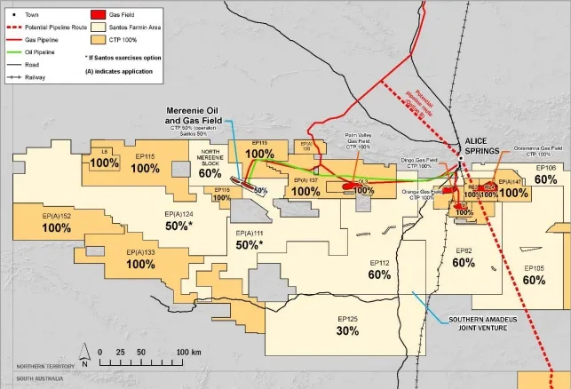 Rationalisation: Central's acreage in the Amadeus basin