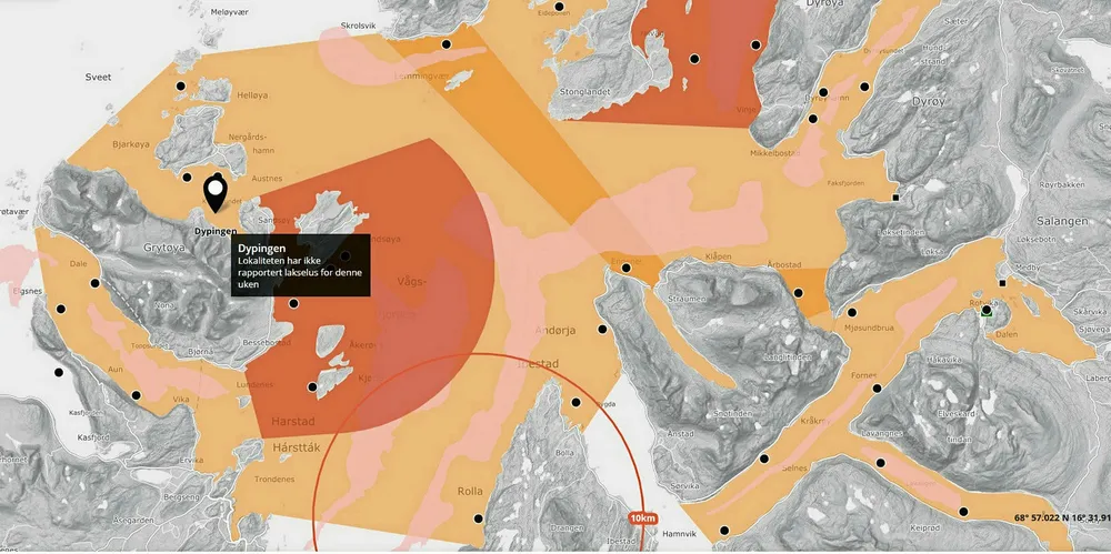 Lokaliteten Dypingen ligger i Kvernsundet mellom Grytøya og Bjerkøya i Harstad kommune