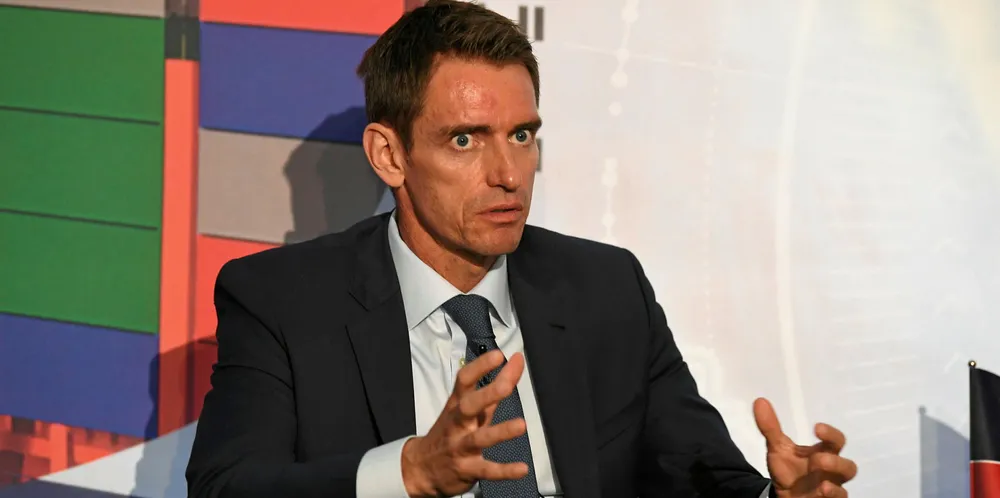Rasmus Bach Nielsen speaking at an ABS seminar during London International Shipping Week 2019