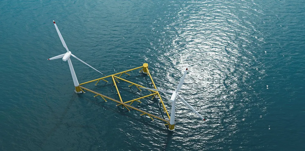 The Hexicon floating offshore wind system.