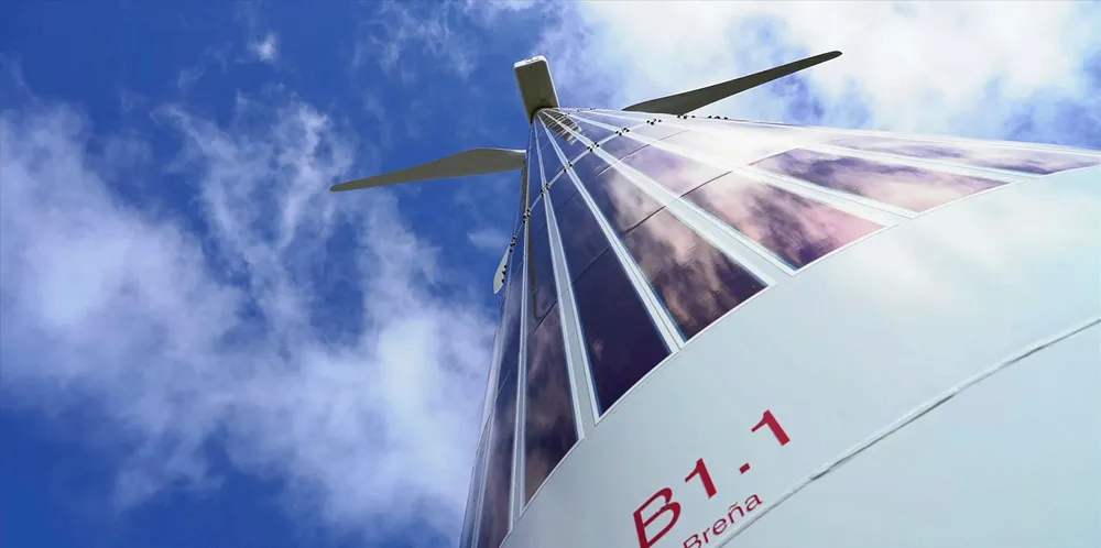 Acciona tests solar films on wind turbine towers in the Breñas wind farm in Spain