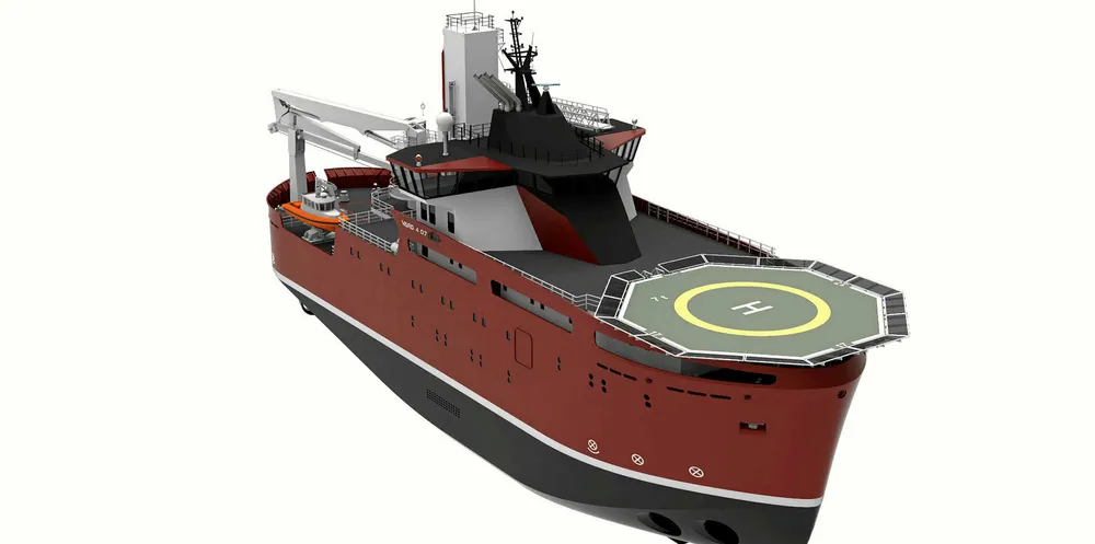 CGI of Vard Marine's service operations vessel.