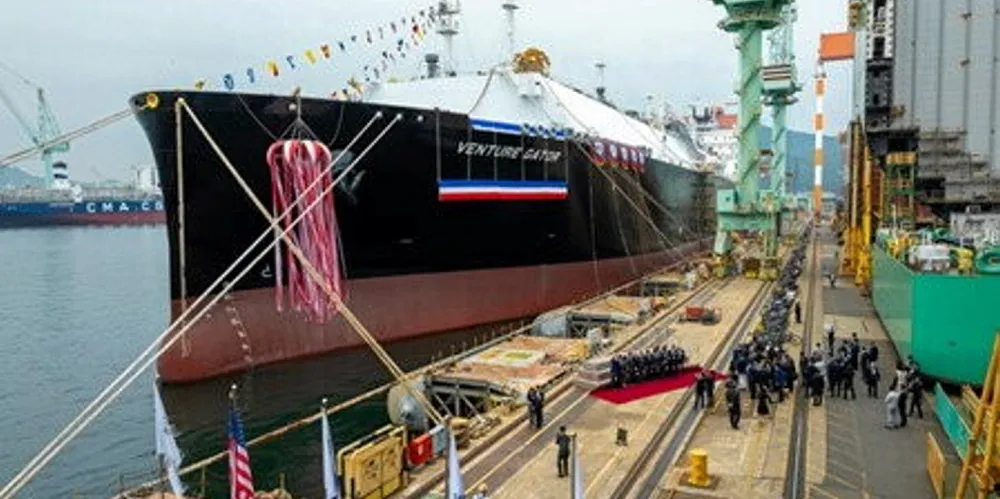 The 174,000-cbm LNG carrier Venture Gator (built 2024) was the first of Venture Global’s nine newbuildings to deliver.