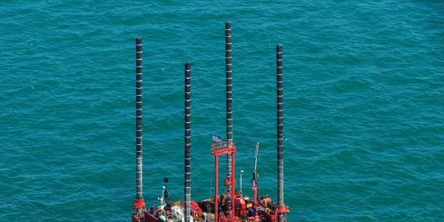 Geophysical survey work being performed at the Cape Wind site.