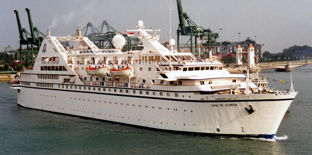 Bridgemans’ Diamond XI, seen here when it was Song of Flower, was the pioneer cruise ship of what is today Regent Seven Seas Cruises. The vessel was beached at a ship recycling facility in Turkey on 24 August.