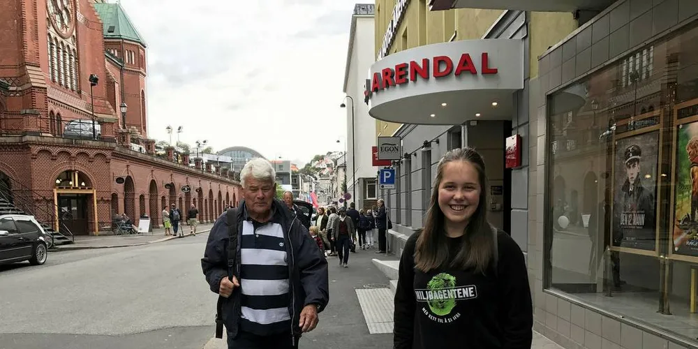 Kaja Marie Nyland (15) fra Miljøagentene under Arendalsuka.Foto: Kjersti Sandvik