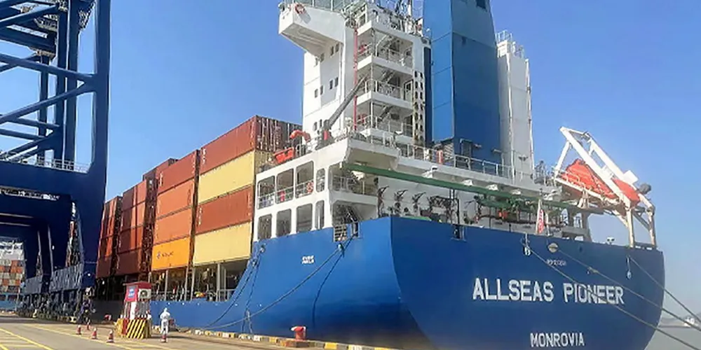The chartered-in Allseas Pioneer was the subject of a bunkers arrest at Rotterdam that hastened the end for the Allseas Global Project Logistics container line project.