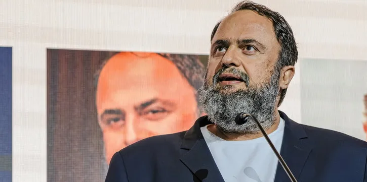 Evangelos Marinakis at TradeWinds Shipowners Forum at Posidonia in June.