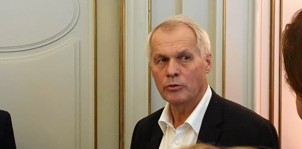 Gustav Witzøe i Salmar Her i forbindelse med presentasjon av selskapets kvartalstall 14. november 2019